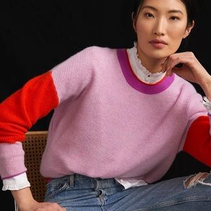 Maeve cashmere colorblock sweater